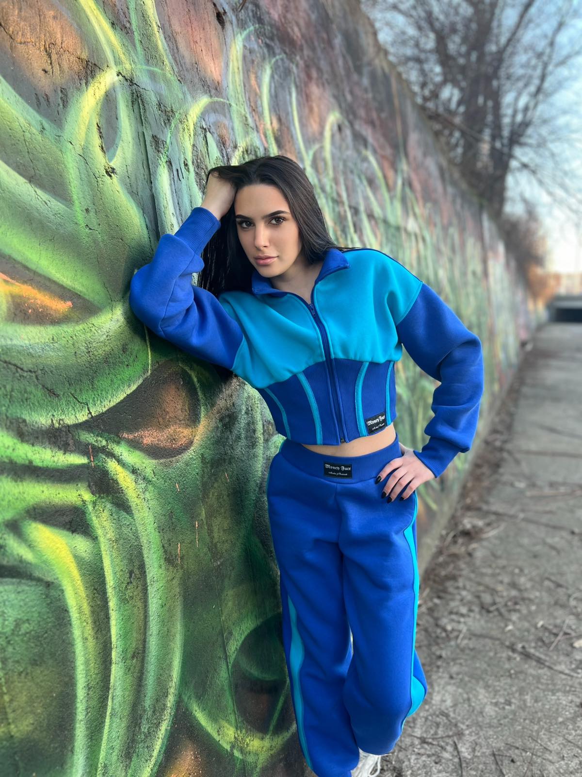 Blue Sky Women's Zip Hoodie | Money Face Clothing alternate